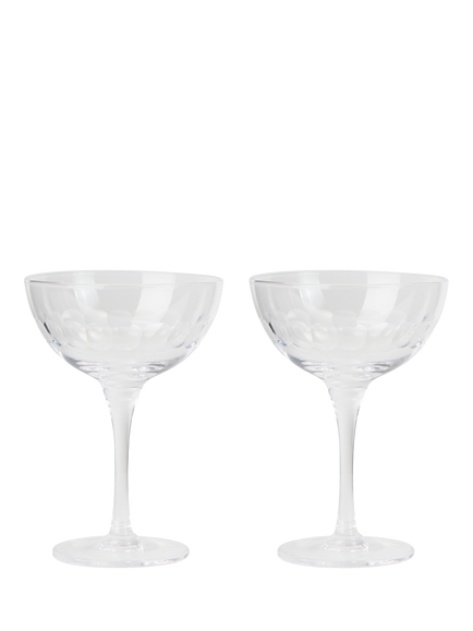 Neptune Bethnal Scalloped Champagne Coupe Glass, Set of 2, 240ml, Clear, Clear