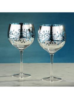 Artland Filigree Electroplated Gin Cocktail Glass, Set of 4, 700ml, Blue - view 2, Blue