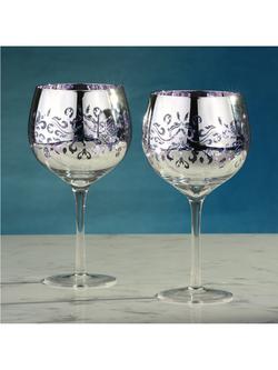 Artland Filigree Electroplated Gin Cocktail Glass, Set of 4, 700ml, Lilac - view 2, Lilac
