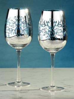 Artland Filigree Electroplated Wine Glass, Set of 4, 500ml, Blue - view 2, Blue