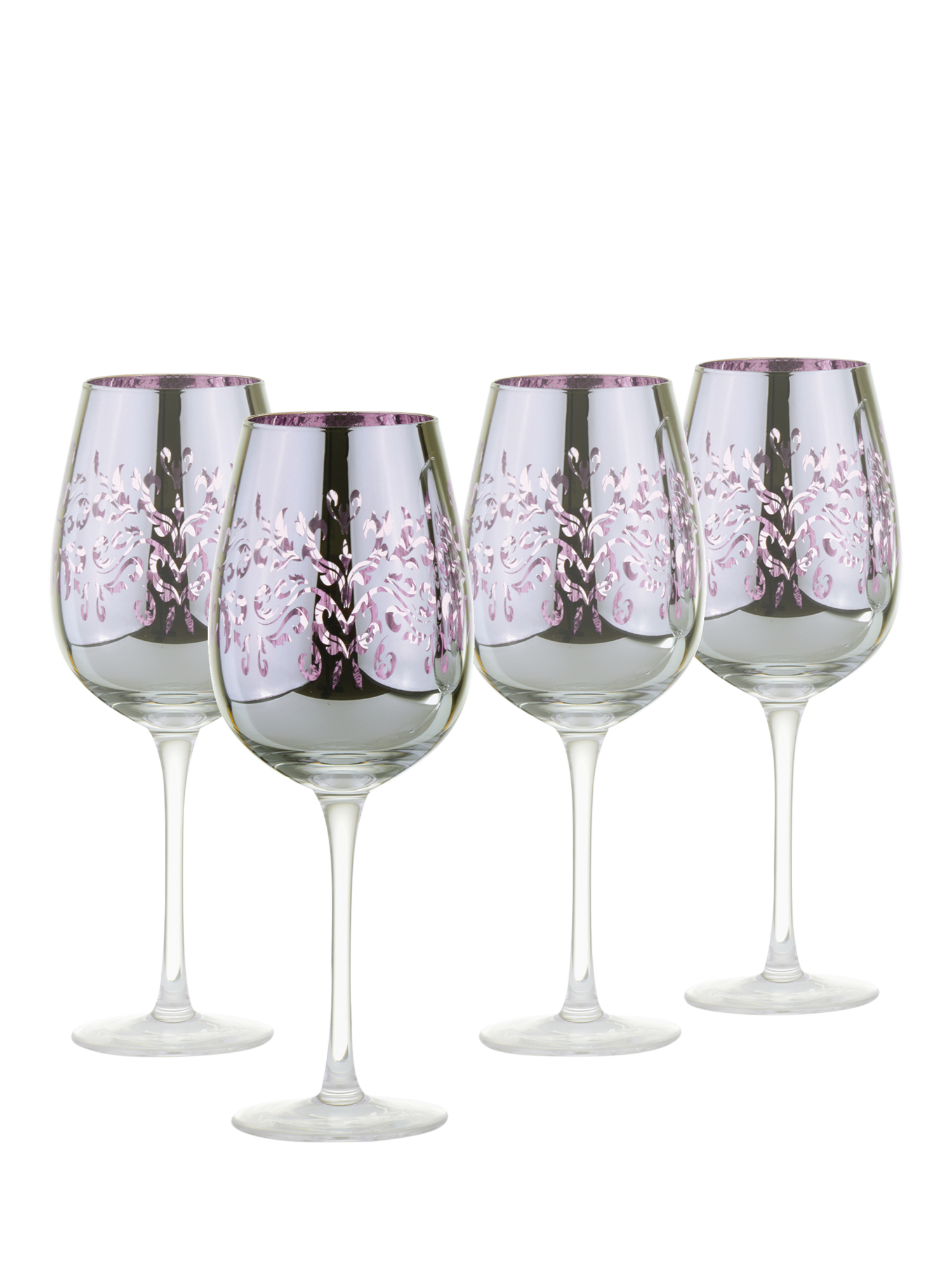 Artland Filigree Electroplated Wine Glass, Set of 4, 500ml, Lilac