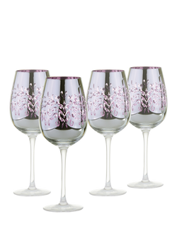 Artland Filigree Electroplated Wine Glass, Set of 4, 500ml, Lilac, Lilac