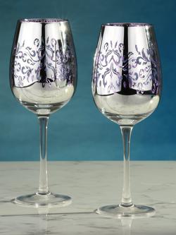Artland Filigree Electroplated Wine Glass, Set of 4, 500ml, Lilac - view 2, Lilac