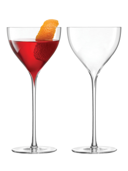 LSA International Savoy Nick & Nora Cocktail Glass, Set of 2, 210ml, Clear, Clear