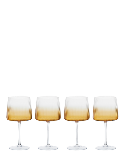 Anton Studio Designs Empire Gin Glass, Set of 4, 700ml, Amber, Clear