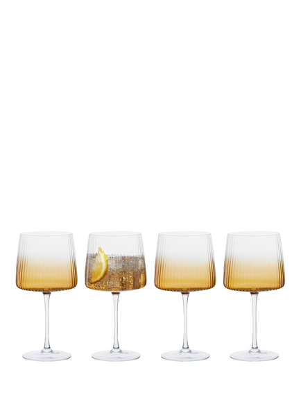 Anton Studio Designs Empire Gin Glass, Set of 4, 700ml, Amber - view 2, Clear