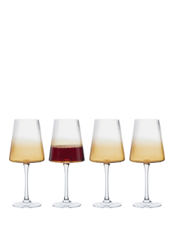 Anton Studio Designs Empire Wine Glass, Set of 4, 450ml, Amber - view 2, Clear