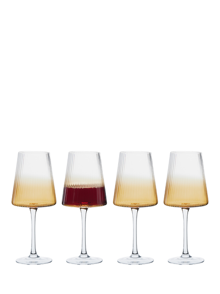 Anton Studio Designs Empire Wine Glass, Set of 4, 450ml, Amber - view 2, Clear
