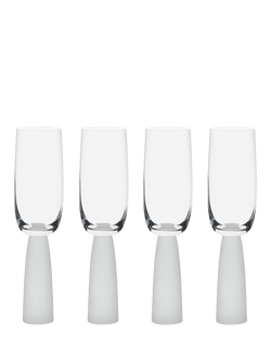 Anton Studio Designs Oslo Glass Champagne Flute, Set of 4, 200ml, Frost, Clear