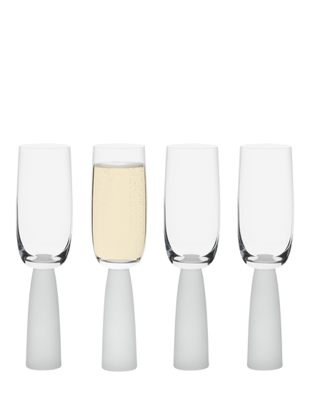 Anton Studio Designs Oslo Glass Champagne Flute, Set of 4, 200ml, Frost - view 2, Clear
