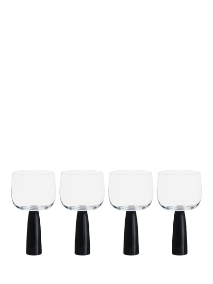 Anton Studio Designs Oslo Gin Glass, Set of 4, 500ml, Black, Clear