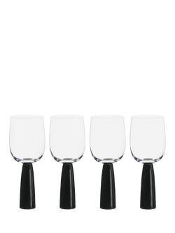 Anton Studio Designs Oslo Wine Glass, Set of 4, 300ml, Black, Clear