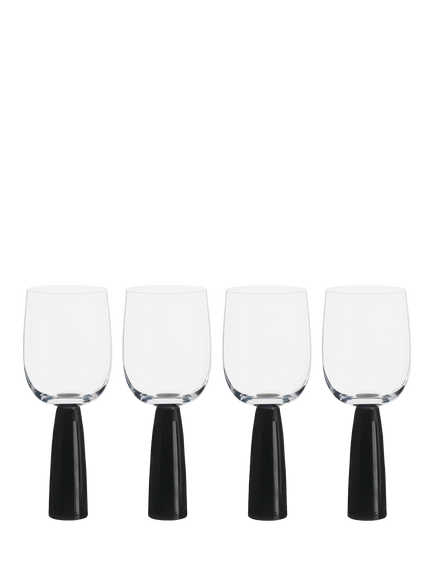 Anton Studio Designs Oslo Wine Glass, Set of 4, 300ml, Black, Clear