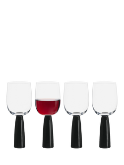 Anton Studio Designs Oslo Wine Glass, Set of 4, 300ml, Black - view 2, Clear