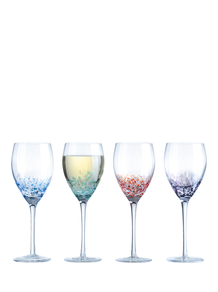 Anton Studio Designs Speckle Wine Glass, Set of 4, 350ml, Multi, Multi