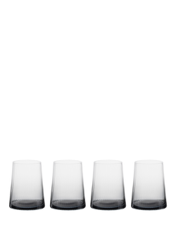 Anton Studio Designs Empire Double Old Fashioned Tumblers, Set of 4, 400ml, Smoke, Clear