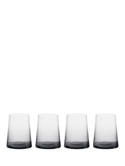 Anton Studio Designs Empire Double Old Fashioned Tumblers, Set of 4, 400ml, Smoke, Clear