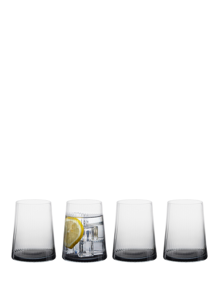 Anton Studio Designs Empire Double Old Fashioned Tumblers, Set of 4, 400ml, Smoke - view 2, Clear
