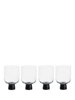 Anton Studio Designs Oslo Double Old Fashioned Glass Tumbler, Set of 4, 300ml, Black, Clear