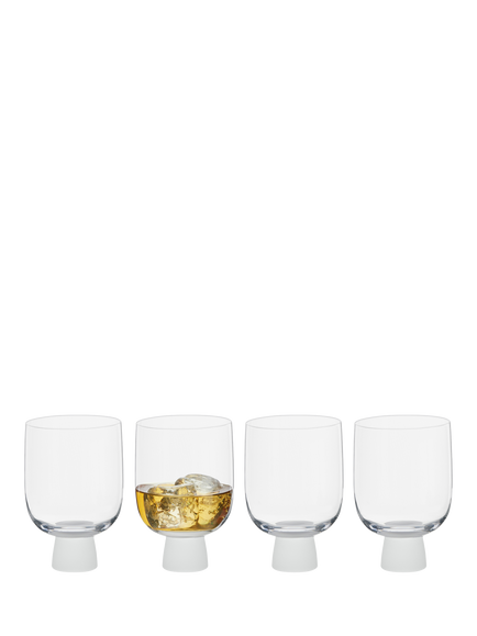 Anton Studio Designs Oslo Double Old Fashioned Glass Tumbler, Set of 4, 300ml, Frost - view 2, Clear