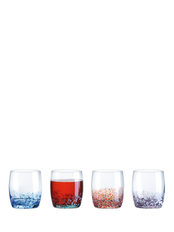 Anton Studio Designs Speckle Double Old Fashioned Glass Tumbler, Set of 4, 350ml, Multi, Multi