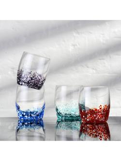 Anton Studio Designs Speckle Double Old Fashioned Glass Tumbler, Set of 4, 350ml, Multi - view 2, Multi