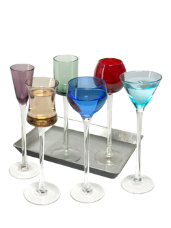 Artland Jewel Tone Cordial & Liqueur Long Stem Glass Set, 7 Piece, Multi, Multi