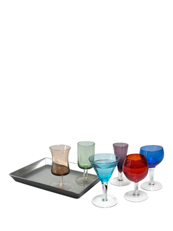 Artland Jewel Tone Cordial & Liqueur Short Stem Glass Set, 7 Piece, Multi, Multi