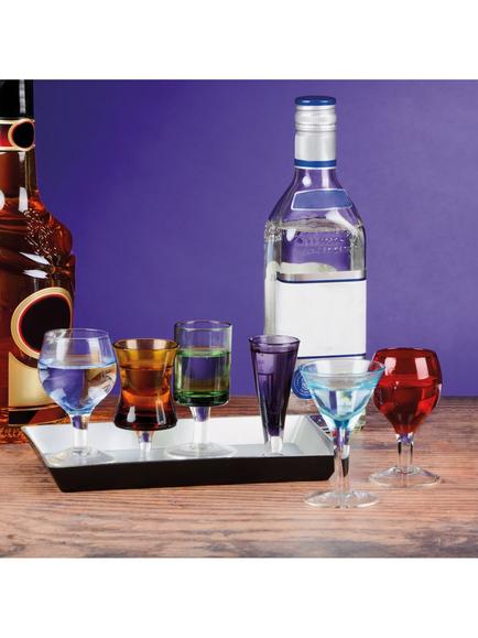 Artland Jewel Tone Cordial & Liqueur Short Stem Glass Set, 7 Piece, Multi - view 2, Multi
