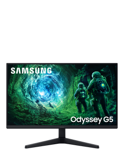 Samsung Odyssey G5 LS27FG530EUXXU Quad HD Gaming Monitor, 27”, Black, Black