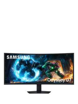 Samsung Odyssey G7 LS40FG756EUXXU WUHD Curved Ultrawide Gaming Monitor, 40”, Black, Black