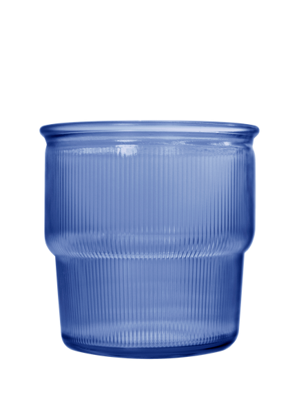 Vidrios San Miguel Ribbed Glass Tumbler, 250ml, Blue, Blue