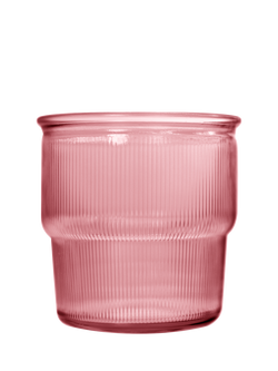 Vidrios San Miguel Ribbed Glass Tumbler, 250ml, Pink, Pink