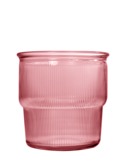 Vidrios San Miguel Ribbed Glass Tumbler, 250ml, Pink, Pink