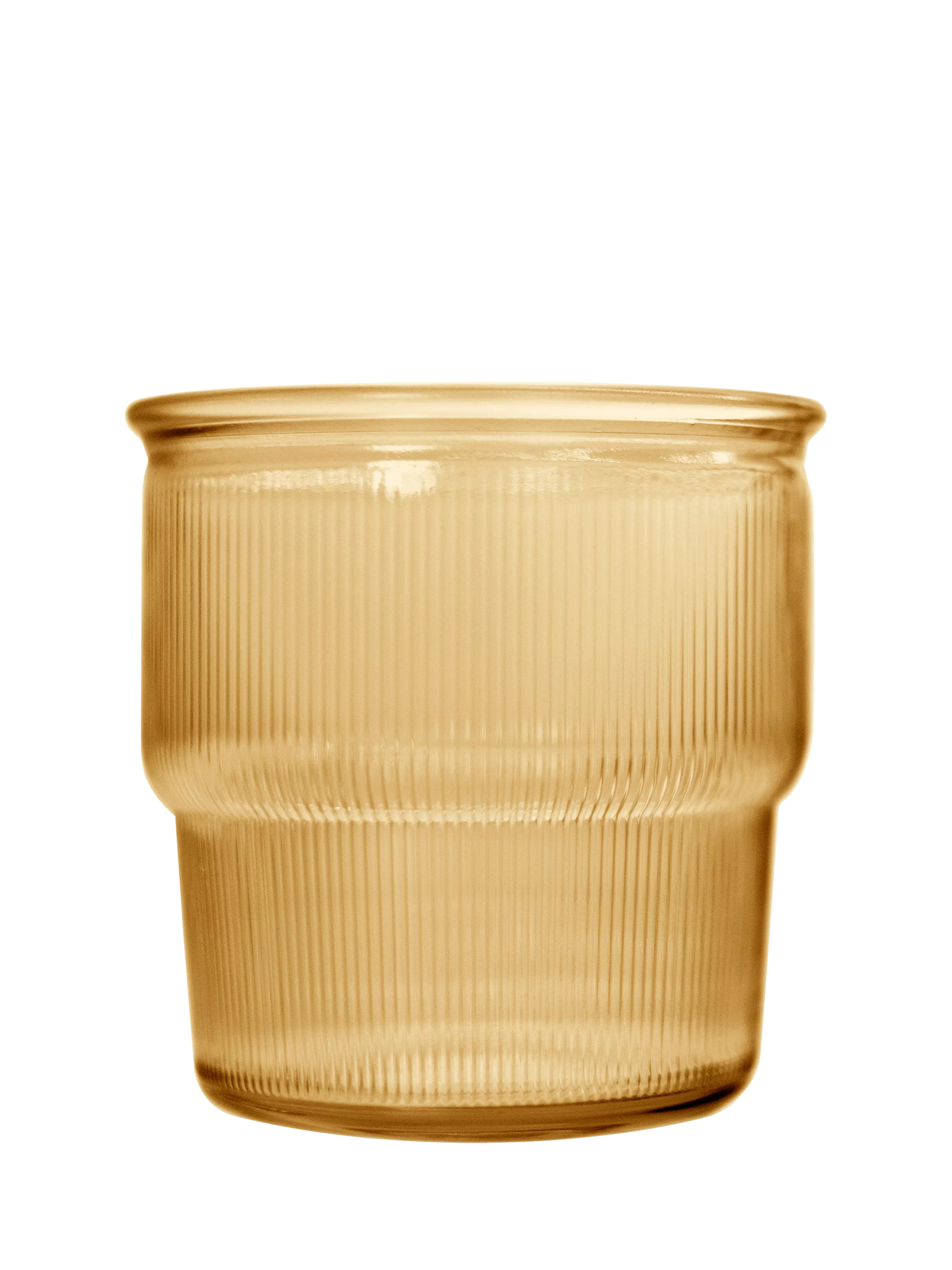 Vidrios San Miguel Ribbed Glass Tumbler, 250ml, Yellow