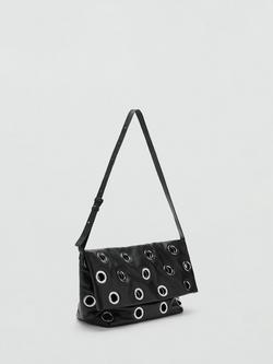 Mango Abra Eyelet Shoulder Bag, Black - view 2, Black
