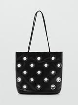 Mango Abra Eyelet Tote Bag, Black