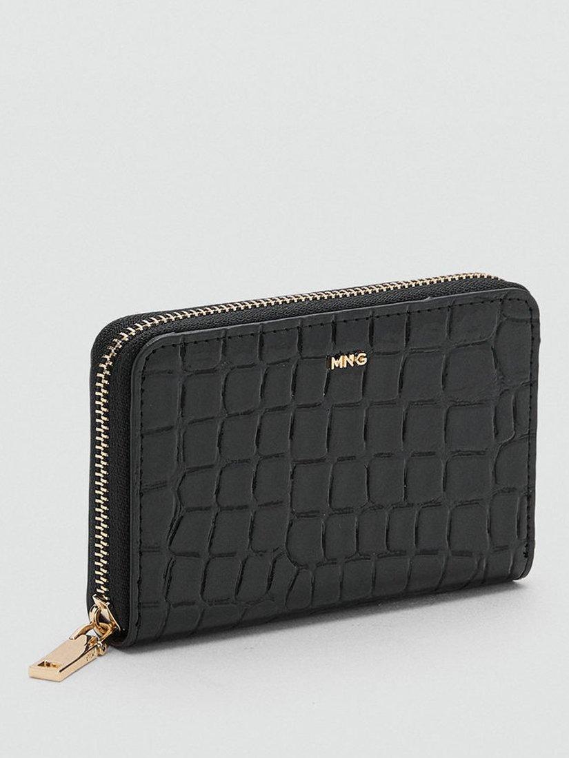 Product image 2 of 4, which shows Mango Dino Zipped Wallet, Black