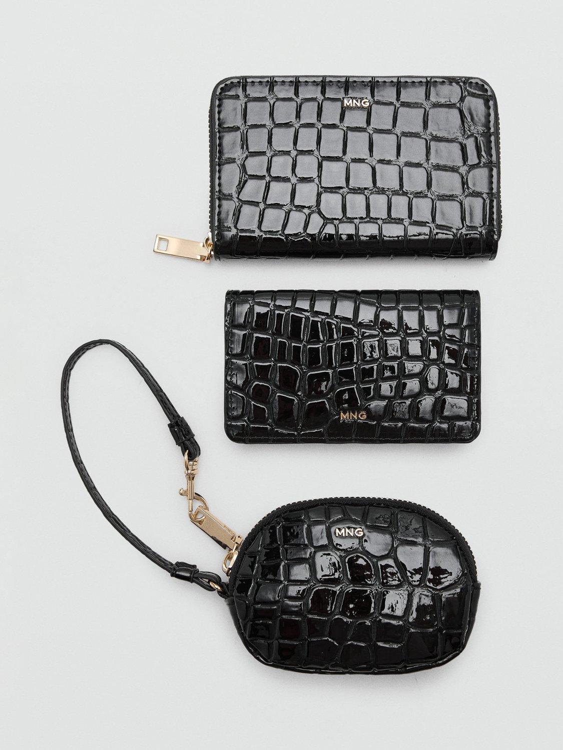 Product image 4 of 4, which shows Mango Dino Zipped Wallet, Black