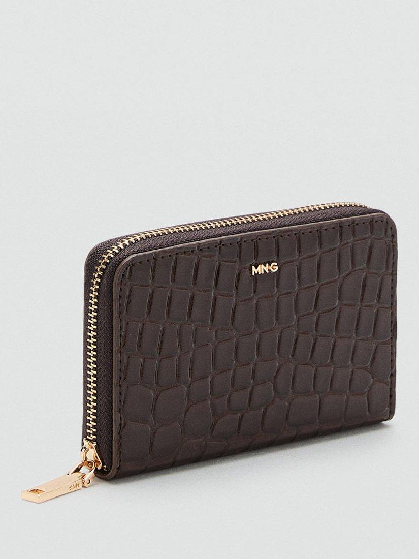 Product image 2 of 4, which shows Mango Dino Textured Purse, Dark Brown