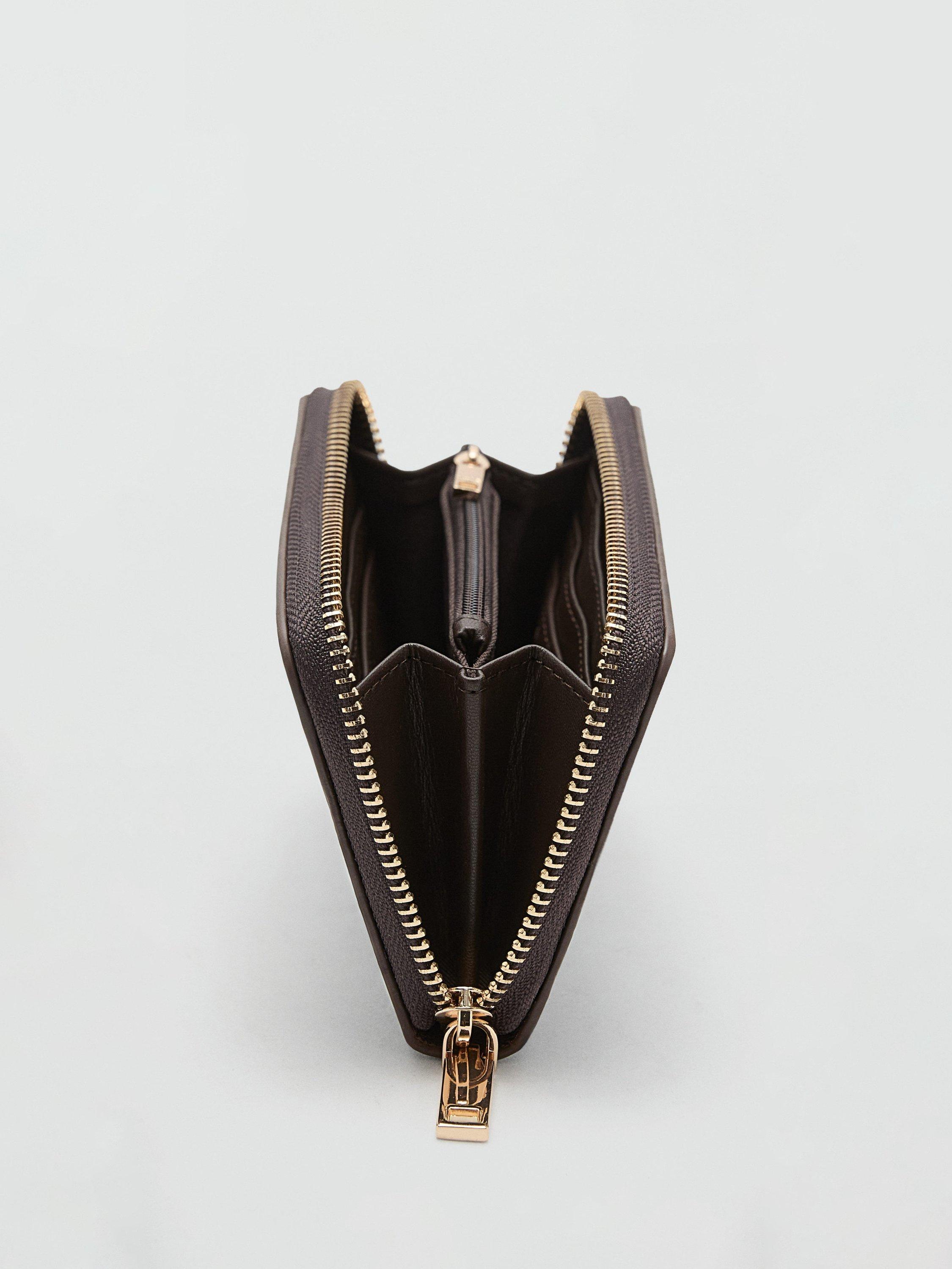 Product image 3 of 4, which shows Mango Dino Textured Purse, Dark Brown