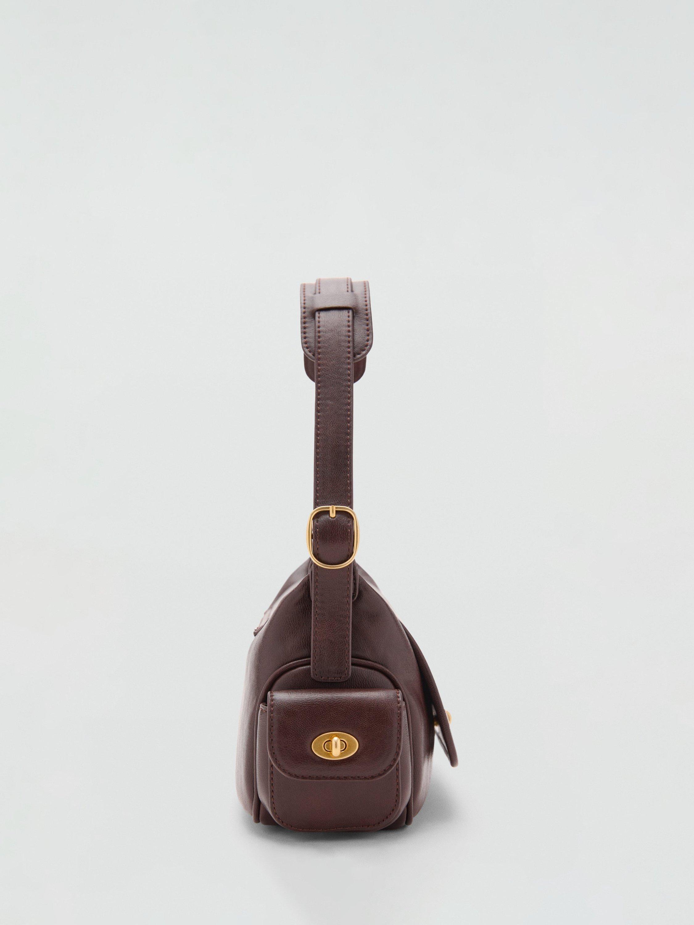 Product image 3 of 6, which shows Mango Omelet Shoulder Bag, Dark Brown