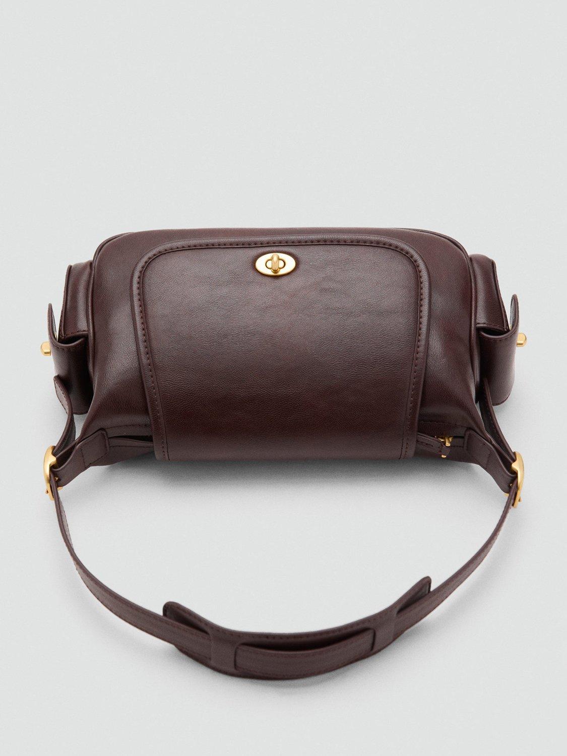 Product image 5 of 6, which shows Mango Omelet Shoulder Bag, Dark Brown