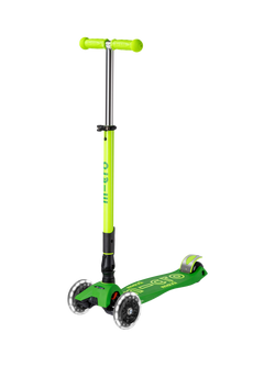 Micro Scooters Maxi Deluxe Neon Foldable LED Scooter, Neon Green, Neon Green