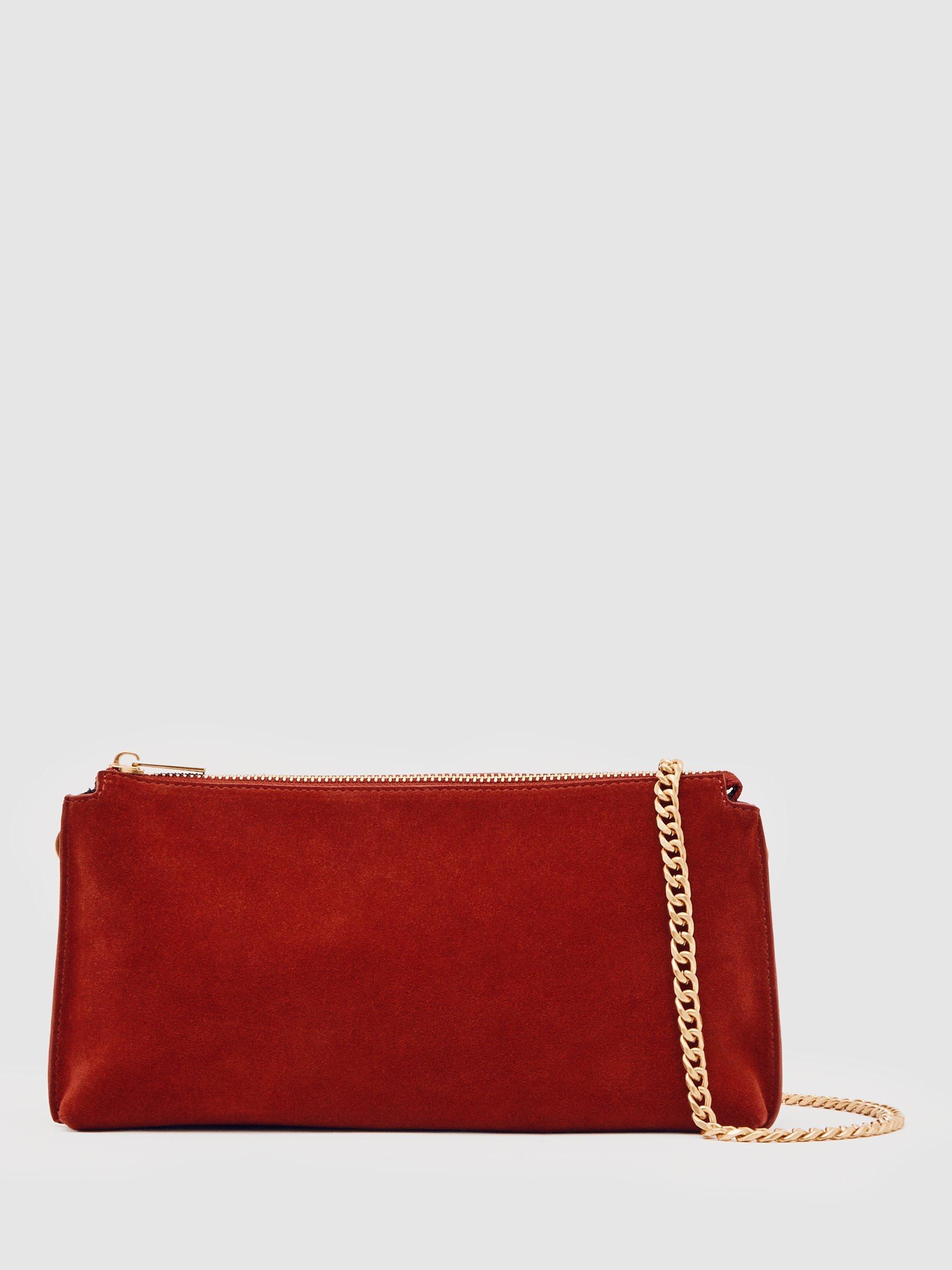 Product image 4 of 6, which shows Reiss Muriel Leather Crossbody Bag, Red