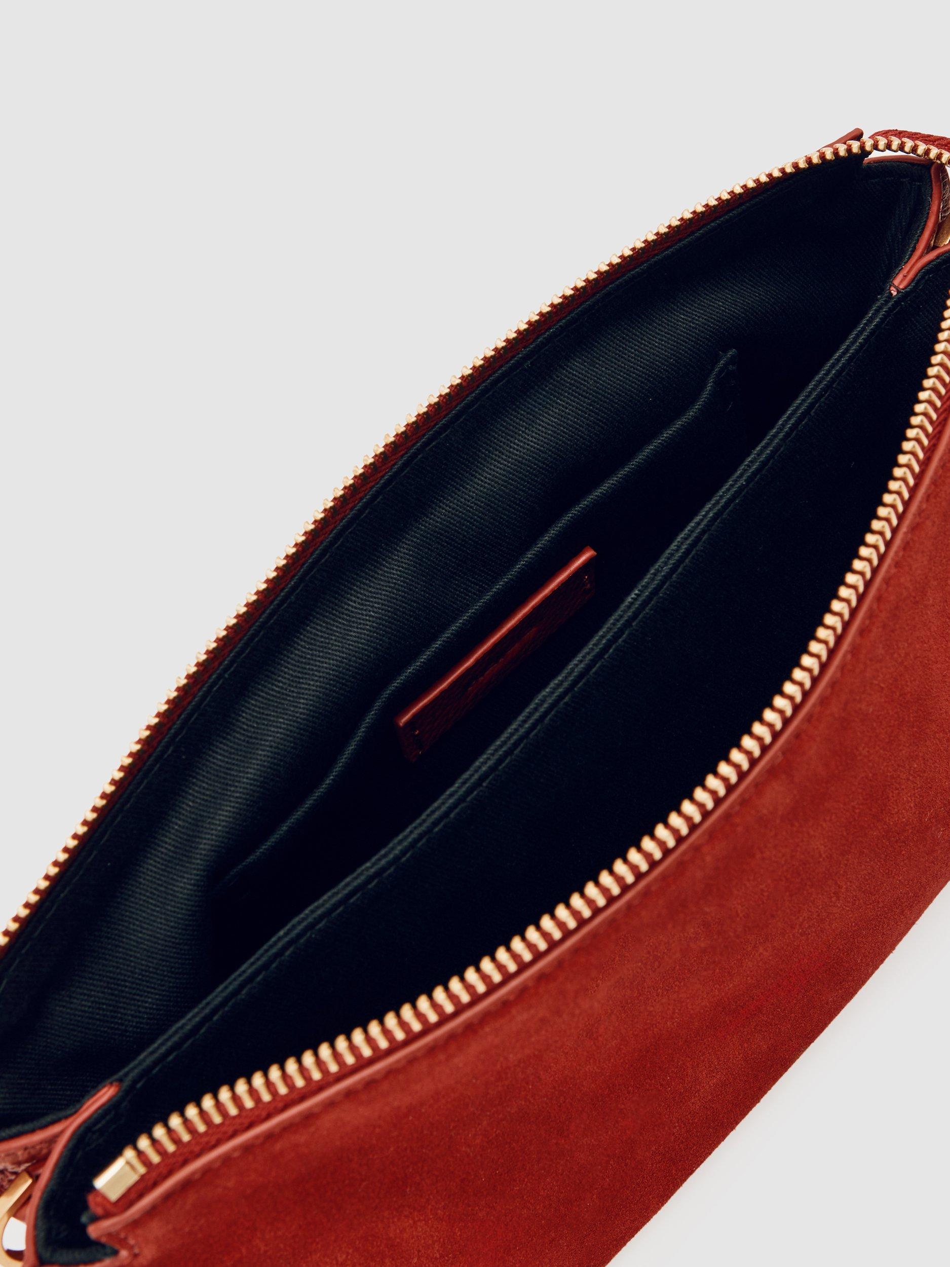 Product image 5 of 6, which shows Reiss Muriel Leather Crossbody Bag, Red