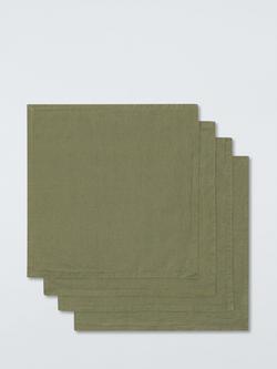 John Lewis Cotton Linen Blend Napkins, Set of 4, Avocado, Avocado