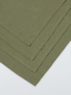 John Lewis Cotton Linen Blend Napkins, Set of 4, Avocado - view 2, Avocado