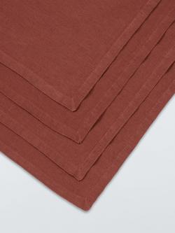 John Lewis Cotton Linen Blend Napkins, Set of 4, Umber - view 2, Burnt Umber