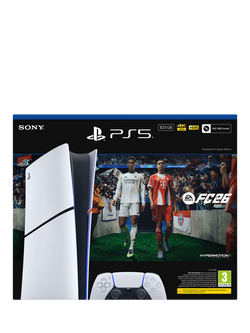 PlayStation 5 Digital Edition (Model Group - Slim) Console with DualSense Controller, White and EA Sports FC 26 Bundle, White